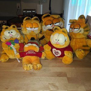 Vintage Garfield Plushes (Set of 6) 1978-1989